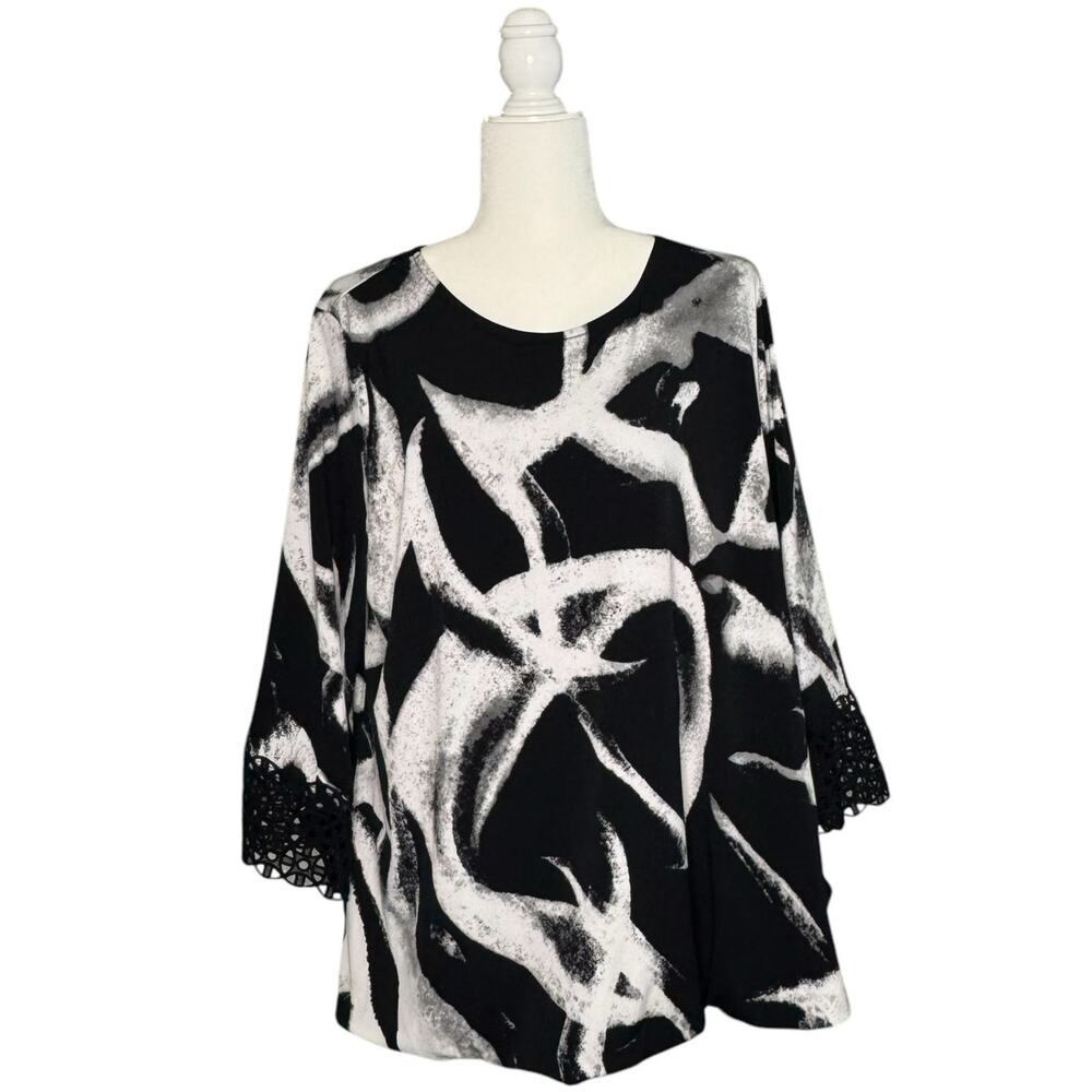 Alfani Womens 2X Top Unique Artistic Avant Garde Feminine Statement Crochet